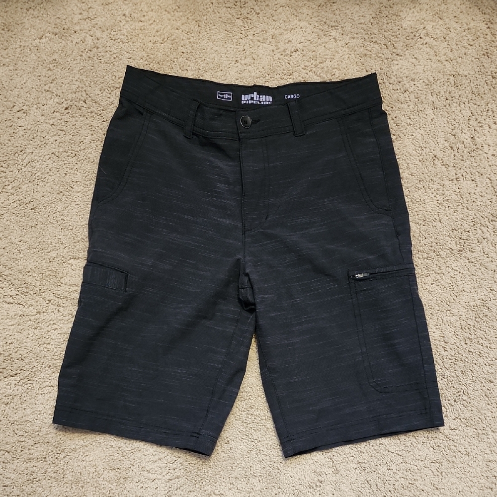 Urban Pipeline Charcoal Cargo Shorts for Boys.